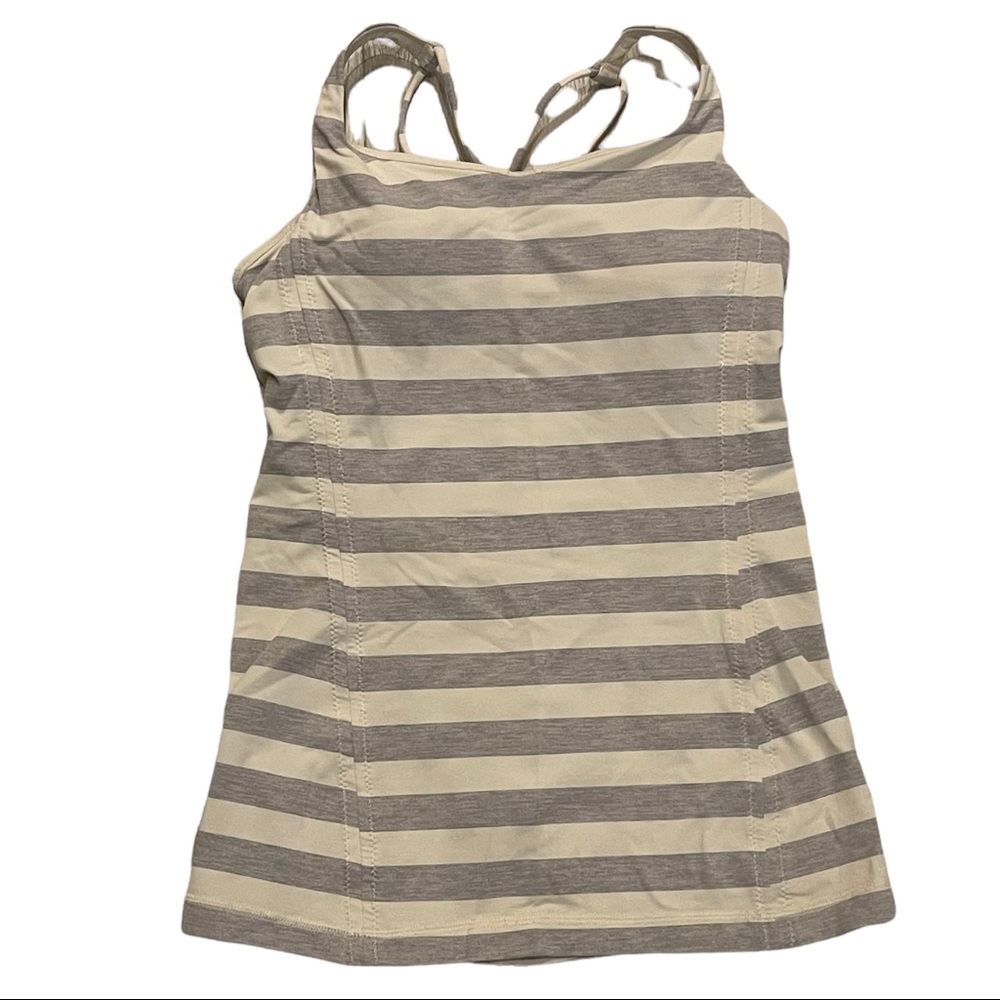 Lululemon Free To Be Tank Micro Macro Polar Silver Slate Shelf Bra Yoga